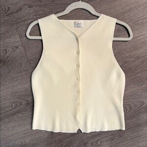 Cream Sleeveless Top